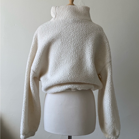 Old Navy Sherpa Cropped Pullover | Drawstring Hem | Cozy Fleece | Size S - Picture 6 of 10